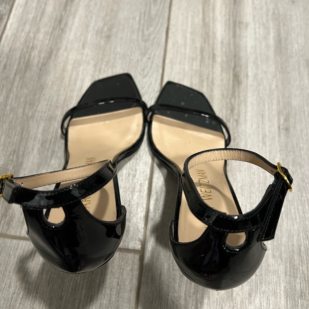 Stuart Weitzman, Black Patent, Size 9, Great Condition, Beautiful Heel!